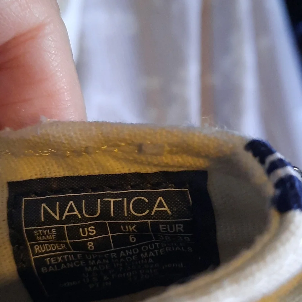 Nautica Womens Rudder Crochet White Canvas Slip On Espadrilles Flats